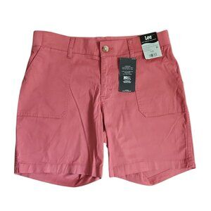 Lee Shorts Womens Size 10M Pink Rose Garden Mid Rise Bermuda Comfort NWT New